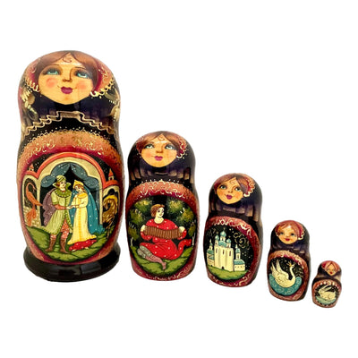 Swan Princess Russian Matryoshka Dolls 5 Piece Set