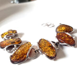 Large Golder Green Amber Stone Classic Link Bracelet BuyRussianGifts Store