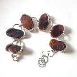 Large Golder Green Amber Stone Classic Link Bracelet BuyRussianGifts Store