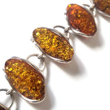 Large Golder Green Amber Stone Classic Link Bracelet BuyRussianGifts Store