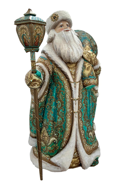 17” Tall Russian Father Frost Turquoise Gold BuyRussianGifts Store