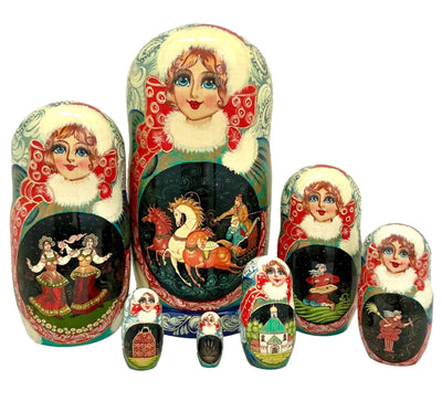 Winter Nesting Dolls Set of 7 Christmas Gift from Russia BuyRussianGifts Store