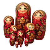 Nesting Dolls Large 10 Piece Set Blue Gold Flowers BuyRussianGifts Store