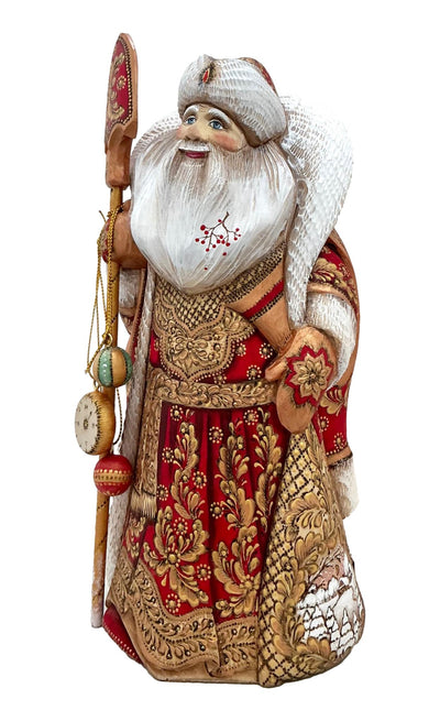 Tall Unique Santa Red Wood Burn BuyRussianGifts Store