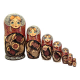 Russian Winter Large Matryoshka 7 Pieces Set BuyRussianGifts Store