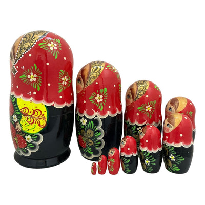 Large Traditional Nesting Dolls Set of 10 BuyRussianGifts Store