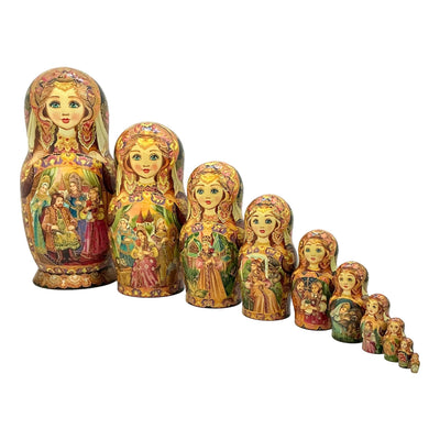 Large Nesting Dolls Russian Fairytale Storyteller for Kids BuyRussianGifts Store
