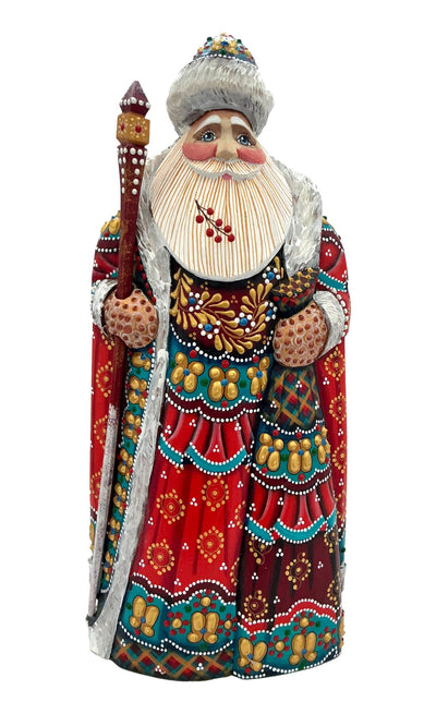 Russian Grandfather Frost Red Turquoise Winter Coat BuyRussianGifts Store