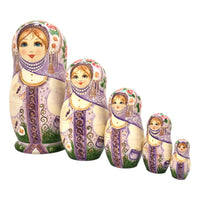 Russian Nesting Dolls Tulips set of 5 BuyRussianGifts Store