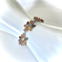 Leaf Design Amber Multicolor Bracelet in Sterling Silver BuyRussianGifts Store