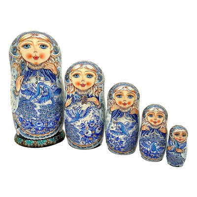 Nesting Dolls Blue Firebird BuyRussianGifts Store