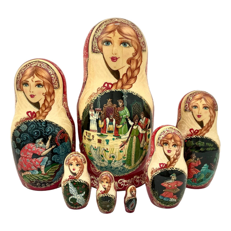 Nesting Dolls Large Matryoshka 7 Pieces Set Fairytale Story BuyRussianGifts Store