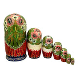 Green matryoshka 7 piece set BuyRussianGifts Store