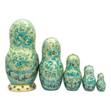 Traditional Flower Nesting Dolls Blue BuyRussianGifts Store