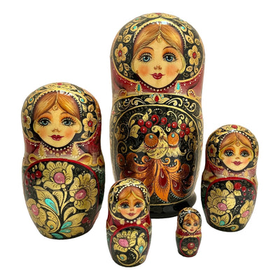 Green Russian Dolls 5 Piece Set BuyRussianGifts Store