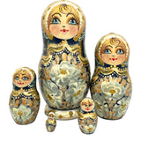 Traditional Matryoshka Dolls 5 Piece Set Flowers Design BuyRussianGifts