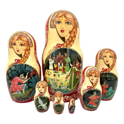 Nesting Dolls Large Matryoshka 7 Pieces Set Fairytale Story BuyRussianGifts Store