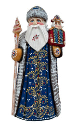 Russian nutcracker Santa Dark Blue Robe BuyRussianGifts Store