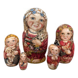 Unique Authentic Russian nesting dolls Farm Children BuyRussianGifts Store