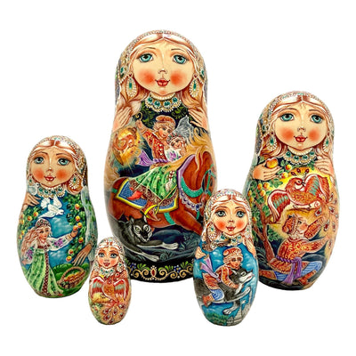Russian Nesting Dolls Fairytale Set of 5 BuyRussianGifts Store