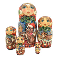 Weiner Dog Dachshund Breed Matryoshka Doll 4"Tall Set BuyRussianGifts Store