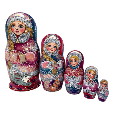 Russian Winter Christmas Nesting Dolls BuyRussianGifts Store