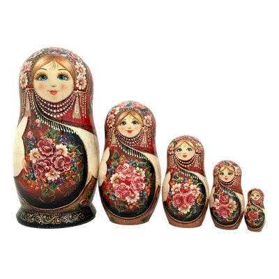 Russian Matryoshka Dolls Red Scarf BuyRussianGifts Store