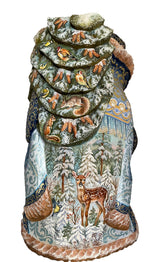 Wooden Santa Claus with Christmas tree