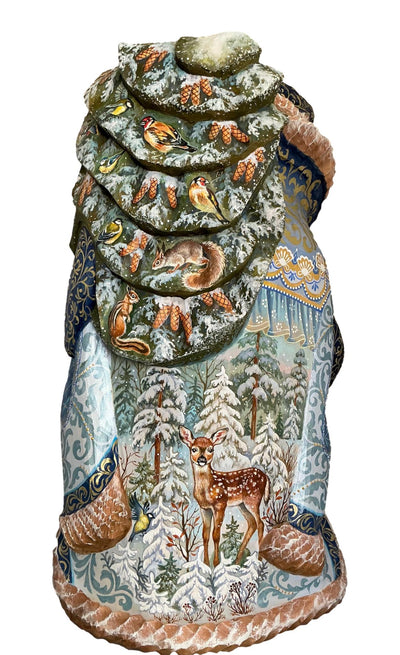 Wooden Santa Claus with Christmas tree