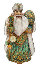 Unique Wood Burn Russian Santa Emerald Green BuyRussianGifts Store