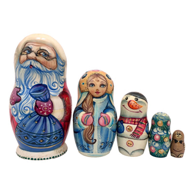 Santa Nesting Dolls Green Coat BuyRussianGifts Store