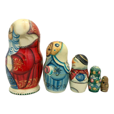Santa Nesting Dolls Green Coat BuyRussianGifts Store