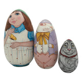 Alice in Wonderland Russian Dolls 3 Piece Set BuyRussianGifts Store