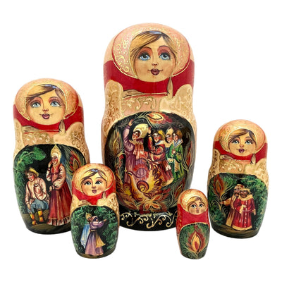 Russian Summer Matryoshka Dolls Set of 5 BuyRussianGifts Store