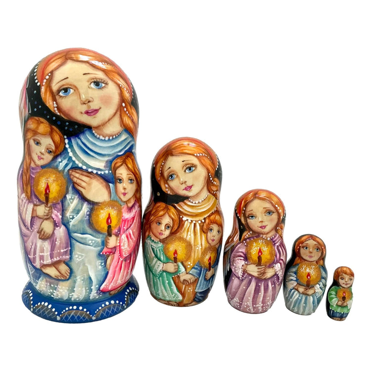 Russian Nesting Dolls Storyteller set of 5 BuyRussianGifts Store
