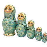 Traditional Flower Nesting Dolls Blue BuyRussianGifts Store