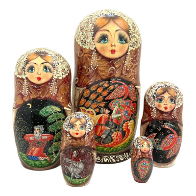 Russian Matryoshka Dolls Firebird 5 Pieces BuyRussianGifts Store