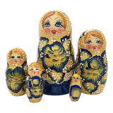 Wooden Russian dolls gold