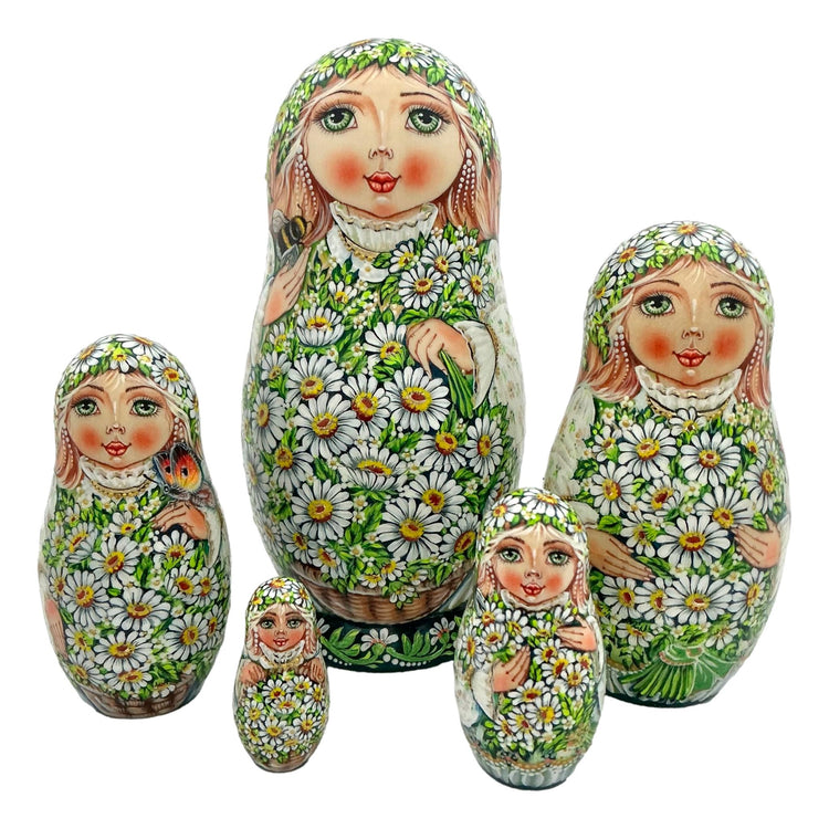 Daisies Summer Nesting Dolls BuyRussianGifts Store