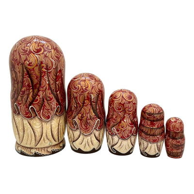 Russian Fairytales Nesting Dolls Set of 5 Signed BuyRussianGifts Store