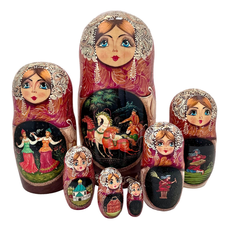 Christmas Russian Nesting Dolls Set of 7 BuyRussianGifts Store