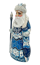 Traditional Russian Wooden Santa Blue BuyRussianGifts Store