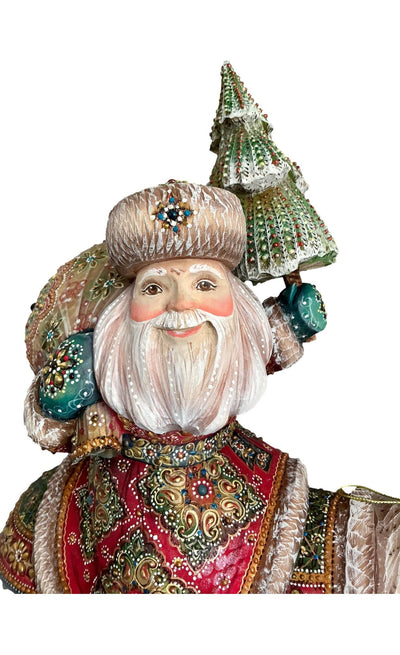 Russian Santa on Polar Bear Gemstones Decor BuyRussianGifts Store