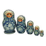 Traditional Russian Family Nesting Doll Blue BuyRussianGifts Store