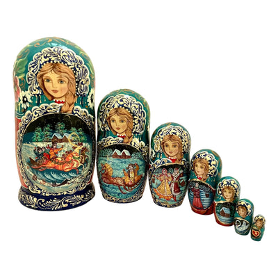 Russian Winter Nesting Dolls Set of 7 BuyRussianGifts Store