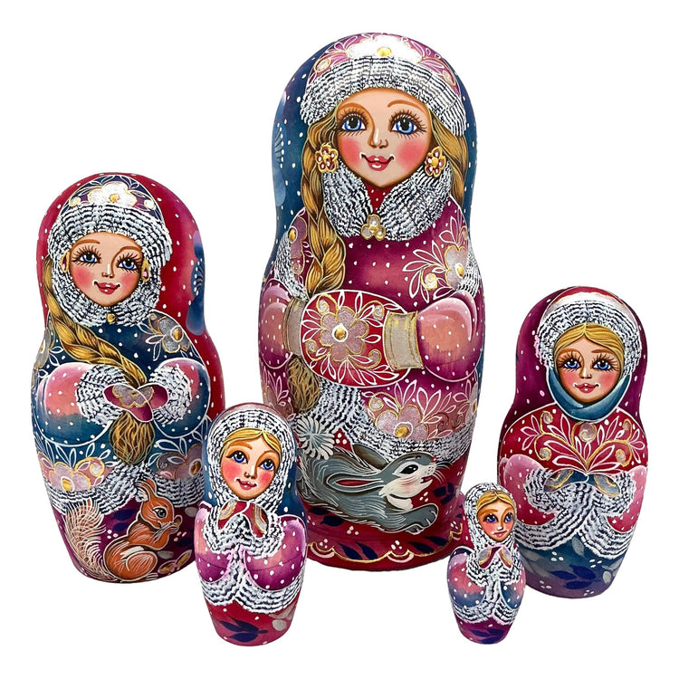 Russian Winter Christmas Nesting Dolls BuyRussianGifts Store