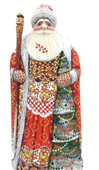 Father Frost red coat with Xmas tree BuyRussianGifts Store