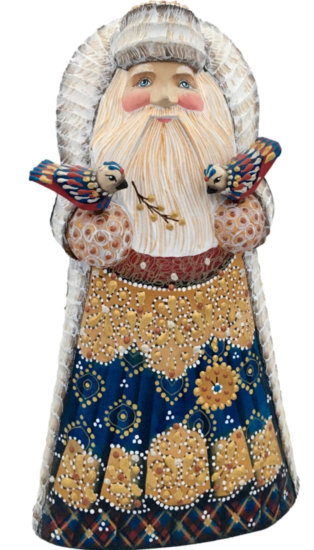 Old Fashioned Russian Santa. Traditional Wooden Father Frost