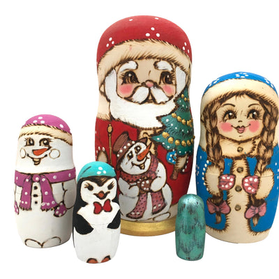 Santa Stacking Dolls Set of 5 BuyRussianGifts Store