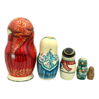 Santa Nesting Dolls Green Coat BuyRussianGifts Store